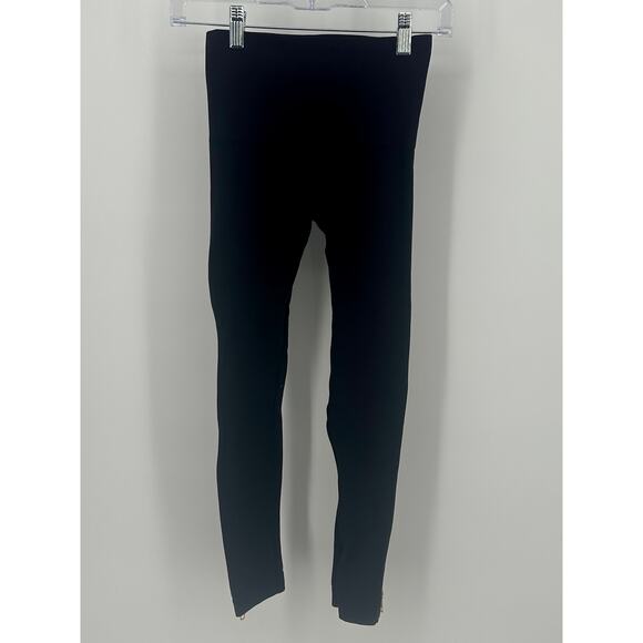 SPANX Women’s Perfect Fit Leggings Small Black High Rise Ankle Zip Embellished - Picture 2 of 9